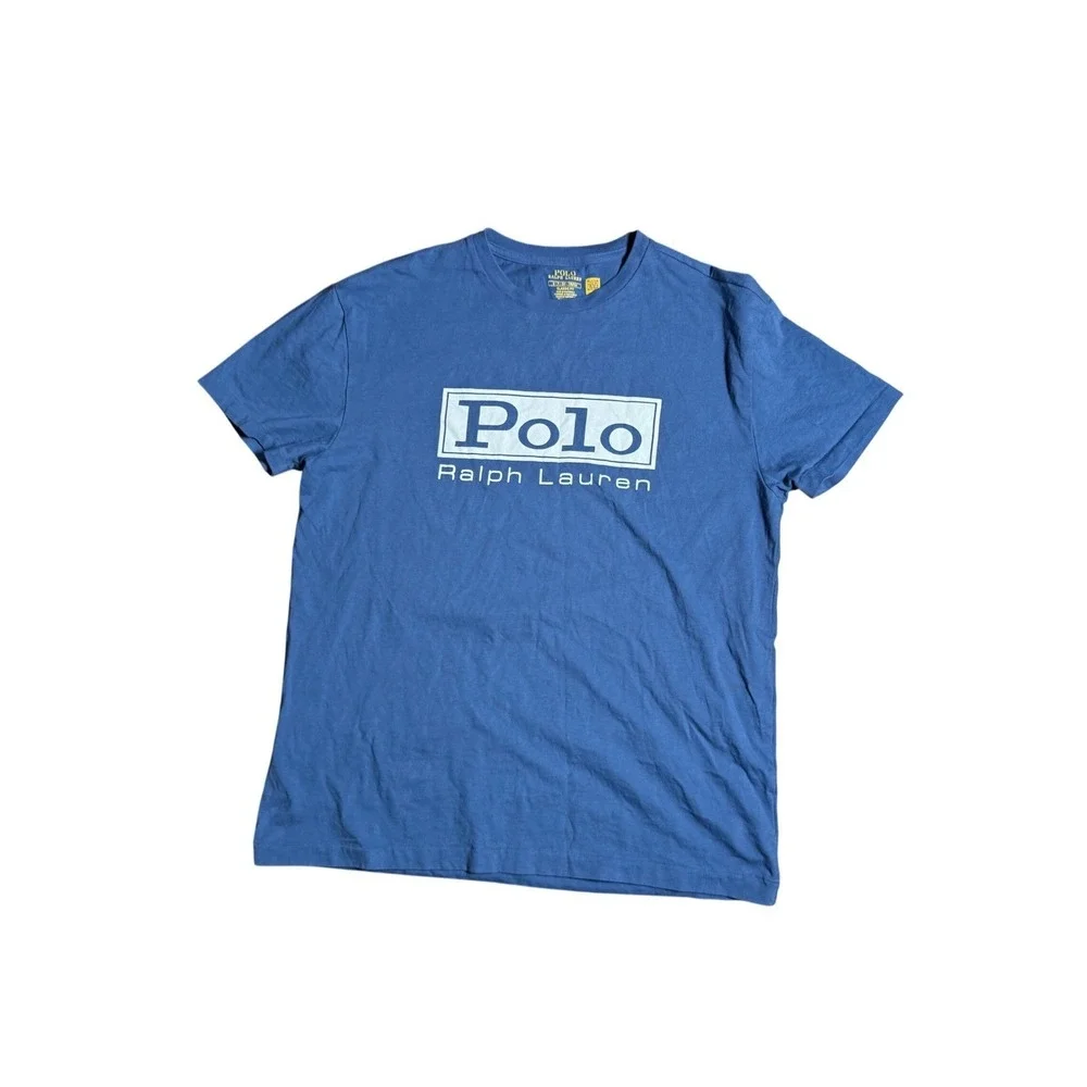 Polo Ralph Lauren Mens Classic Fit Graphic Box Logo T-Shirt Blue Small